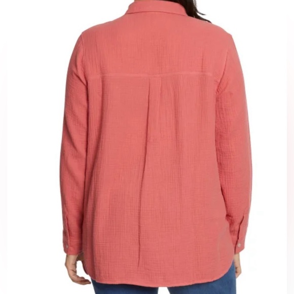 Jessica Simpson Ladies' Gauze Button Front Shirt Size L - Picture 3 of 5